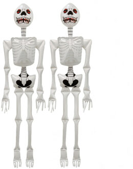 Opblaasbaar skelet 2 stuks Halloween versiering 183 cm - Opblaasfiguren Multikleur