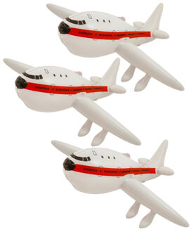 Opblaasbaar speelgoed vliegtuig - 3x stuks - 50 cm - Ter decoratie of speelgoed voertuig