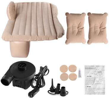 Opblaasbare Auto Matras Opblaasbare Auto Multifunctionele Auto Opblaasbare Bed Auto Accessoires Opblaasbare Bed Reizen Goederen Met Pillo Beige