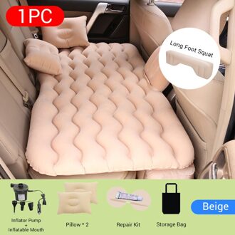 Opblaasbare Auto Matras Outdoor Camping Auto Opblaasbare Bed Pvc Massaal Multi-Functionele Auto Opblaasbare Bed Auto Goederen Meubi Beige 1 reeks