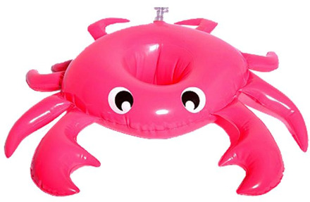 Opblaasbare Bekerhouder Krab Rood - Zalm, Roze
