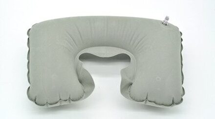 Opblaasbare Cervicale Kussen Luchtkussen Neksteun Gezondheidszorg Draagbare U-Vormige Compact Vliegtuig Vlucht Reizen Kussens Textiel grijs 1stk