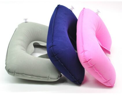 Opblaasbare Cervicale Kussen Luchtkussen Neksteun Gezondheidszorg Draagbare U-Vormige Compact Vliegtuig Vlucht Reizen Kussens Textiel marine 2stk
