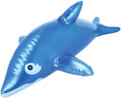 Opblaasbare dieren - dolfijn - blauw - pvc - 53 cm - decoratie Multi