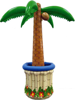 Opblaasbare drankjes koeler - palmboom - 180 cm - reservoir voor water en ijs Multi