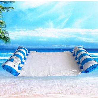 Opblaasbare Drijvende Rij Casual Water Ligstoel Zwembad Lounge Stoel lucht blauw