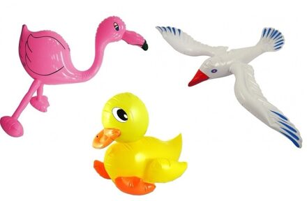 Opblaasbare eend meeuw en flamingo
