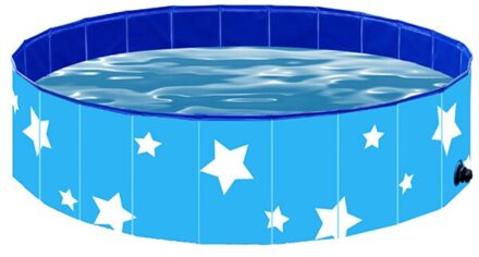 Opblaasbare En Opvouwbare Indoor En Outdoor Huisdier Zwembad In De Zomer blauw 80X30cm