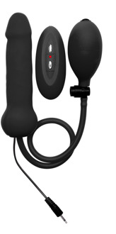 Opblaasbare en Vibrerende Siliconen Dildo - Zwart