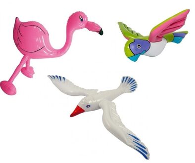 Opblaasbare flamingo meeuw en papegaai Geel