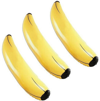 Opblaasbare fruit banaan XL - 3x stuks - 162 cm - groot formaat - fun opblaasartikelen