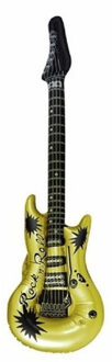 Opblaasbare Gitaar - 106 cm - goud - Speelgoed - Feestartikel - Luchtgitaar Goudkleurig