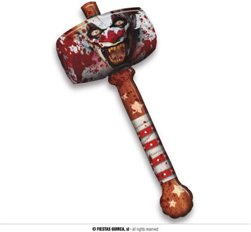 Opblaasbare Hamer Killer Clown (90cm) Multikleur - Print