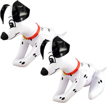 Opblaasbare hond - 2x - Dalmatier - 50 cm - pvc - opblaas decoratie dieren