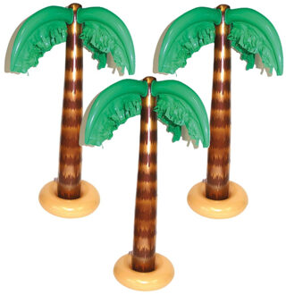 Opblaasbare kleine palmboom - 3x stuks - 90 cm - Tropische Hawaii thema - decoraties/versieringen