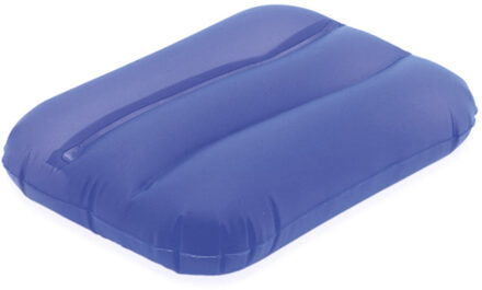 Opblaasbare kussentje - blauw - 28 x 19 cm - Reiskussens - kussens voor onderweg/strand/zwembad