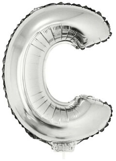 Opblaasbare letter ballon C zilver