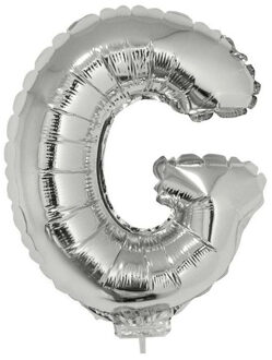 Opblaasbare letter ballon G zilver