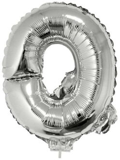 Opblaasbare letter ballon Q zilver