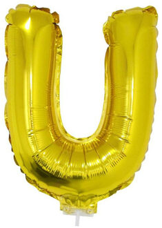 Opblaasbare letter ballon U goud