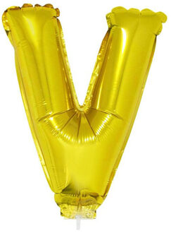 Opblaasbare letter ballon V goud