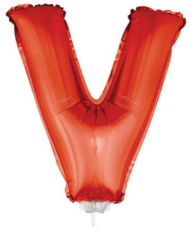 Opblaasbare letter ballon V rood 41 cm