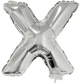 Opblaasbare letter ballon X zilver
