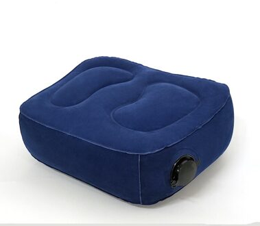 Opblaasbare Lucht Kussen Reiskussen Air Bolster Comfortabele Slaap Vliegtuig Auto Zachte Kussen Reis Opvouwbare Bureau Dutje Kussen single laag blauw