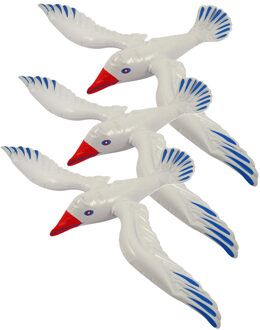 Opblaasbare meeuw vogel - 3x stuks - 67 cm - Zeevogels - Maritieme decoraties