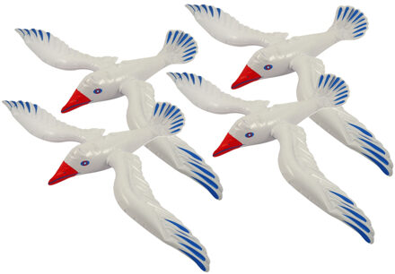 Opblaasbare meeuw vogel - 4x - 67 cm - Zeevogels - Maritieme decoraties