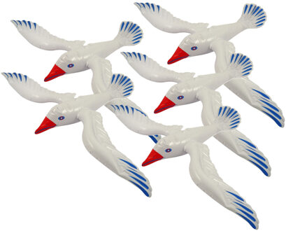 Opblaasbare meeuw vogel - 5x stuks - 67 cm - Zeevogels - Maritieme decoraties