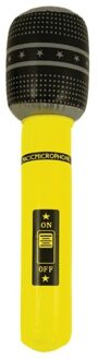 Opblaasbare microfoon - neon geel - 40 cm - opblaas - popster verkleedaccessoires