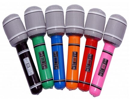 Opblaasbare Microfoon - speelgoed / feestartikel - 24 cm - pvc - muziek