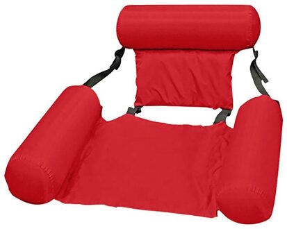 Opblaasbare Opvouwbare Drijvende Rij Rugleuning Luchtbedden Bed Strand Zwembad Water Sport Lounger Float Stoel Hangmat Mat rood