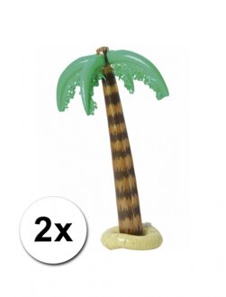 Opblaasbare palmboom - 2x - 90 cm - opblaas palm - hawaii/tropische versiering
