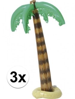 Opblaasbare palmboom - 3x - 90 cm - opblaas palm - hawaii/tropische versiering