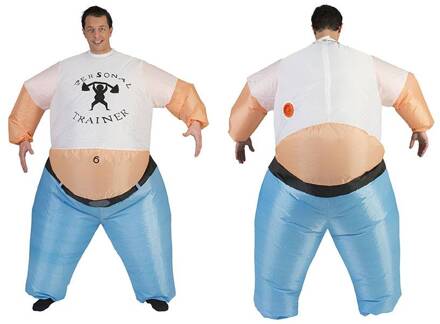 Opblaasbare Personal Trainer Wit - Transparant, Blauw
