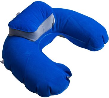 Opblaasbare Reizen Nekkussen Zachte Lucht U-vorm Gezondheid Kussen Slaap Hoofd Kussen Blauw