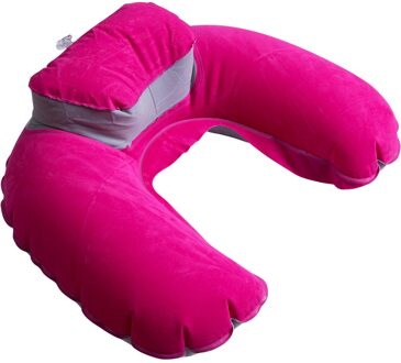 Opblaasbare Reizen Nekkussen Zachte Lucht U-vorm Gezondheid Kussen Slaap Hoofd Kussen roos rood