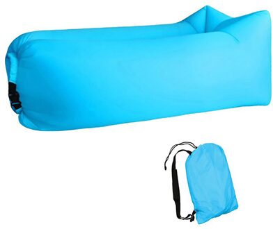 Opblaasbare Slaapzak Slaapzak Luchtbed Kussen Camping Opblaasbare Luie Sofa Tas Ultralichte Down Seizoen Air bed lucht blauw