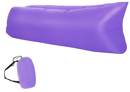 Opblaasbare Slaapzak Slaapzak Luchtbed Kussen Camping Opblaasbare Luie Sofa Tas Ultralichte Down Seizoen Air bed paars