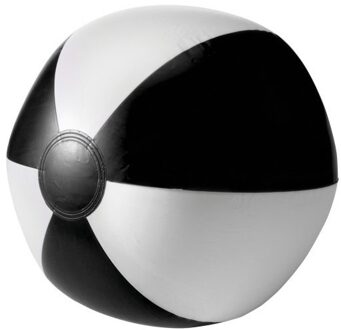 Opblaasbare speelgoed zwembad strandbal - zwart/wit - D26 cm - Strandballen