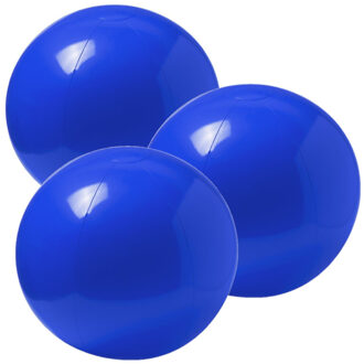 Opblaasbare strandbal extra groot - 10x stuks - blauw - Dia 40 cm - kunststof - Strand/buiten