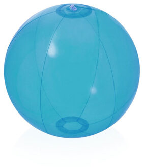 Opblaasbare strandbal plastic - transparant blauw - D28 cm - Strand buiten zwembad speelgoed