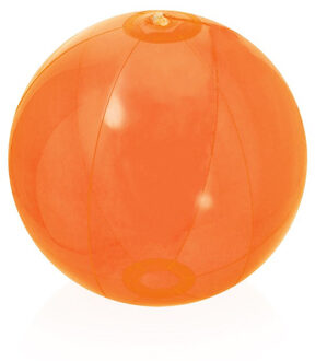 Opblaasbare strandbal plastic - transparant oranje - D28 cm - Strand buiten zwembad speelgoed