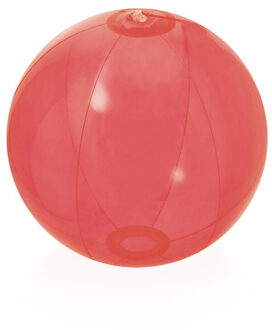 Opblaasbare strandbal plastic - transparant rood - D28 cm - Strand buiten zwembad speelgoed