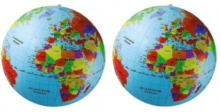 Opblaasbare strandbal wereldbol/aarde 50 cm Multi