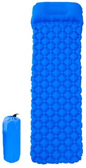 Opblaasbare Tpu Slapen Mat Slapen Pad Met Kussen Camping Draagbare Sofa Slaap Mat Air Slapen Kussen Warmer Spons Matras blauw
