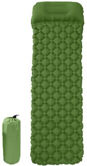 Opblaasbare Tpu Slapen Mat Slapen Pad Met Kussen Camping Draagbare Sofa Slaap Mat Air Slapen Kussen Warmer Spons Matras groen