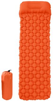 Opblaasbare Tpu Slapen Mat Slapen Pad Met Kussen Camping Draagbare Sofa Slaap Mat Air Slapen Kussen Warmer Spons Matras oranje